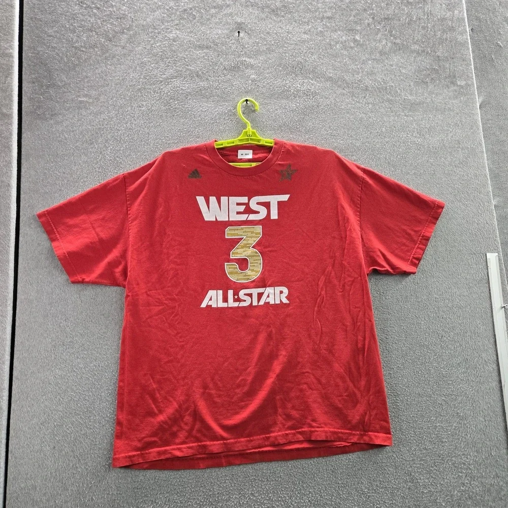 Adidas Men Shirt 2XL Red Graphic All Star Chris Paul 3 Short Sleeve Logo READ